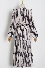 Ruffled personalized print dress