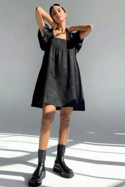 High waist ruffle dress
