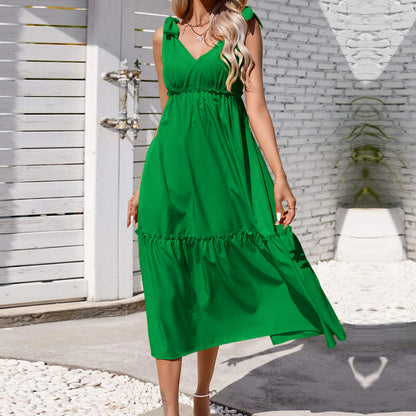 Plunge Neck Detail Dress