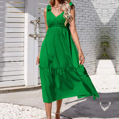 Plunge Neck Detail Dress