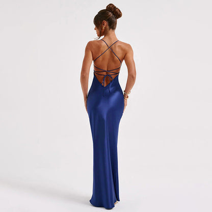 Heidi Formal Stylish Satin Lattice Dress