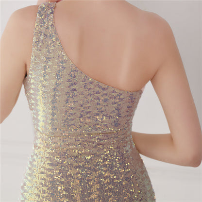 Victoria Formal One-Shoulder Charming Sequined Fishtail Dress