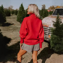 Soft Knitting Christmas High Tie Chic Sweater Sweaters-L