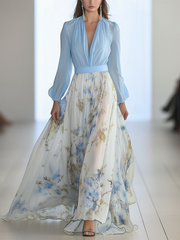 HEIDI - STUNNING FLORAL FLOOR-LENGTH DRESS