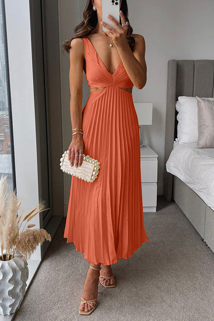Cut Out Waist Sleeveless Maxi Dress
