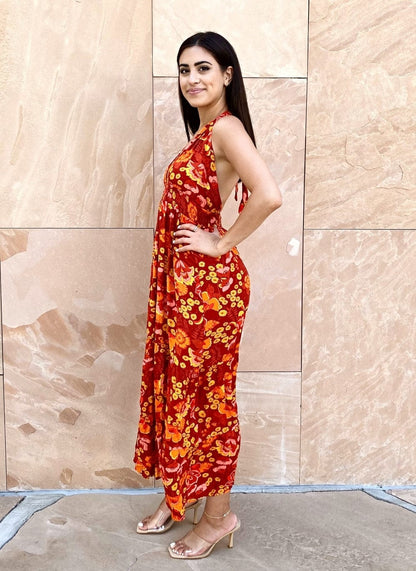 Halter Floral Maxi Dress