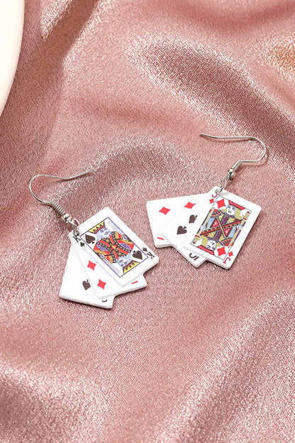 Playing Cards Pendant Earrings