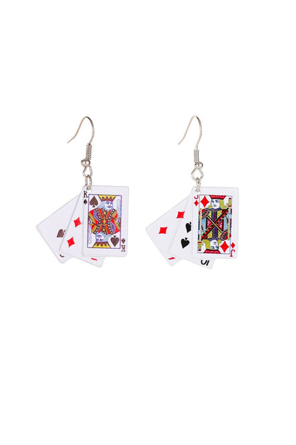 Playing Cards Pendant Earrings