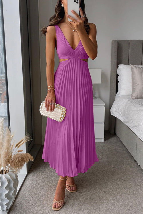 Cut Out Waist Sleeveless Maxi Dress