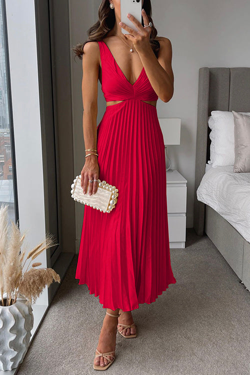 Cut Out Waist Sleeveless Maxi Dress