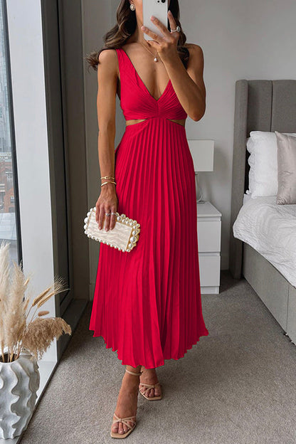 Cut Out Waist Sleeveless Maxi Dress