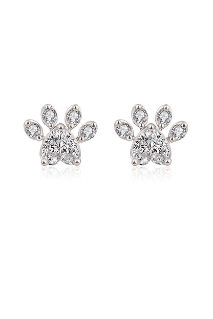 Rhinestone Footprint Shape Earrings