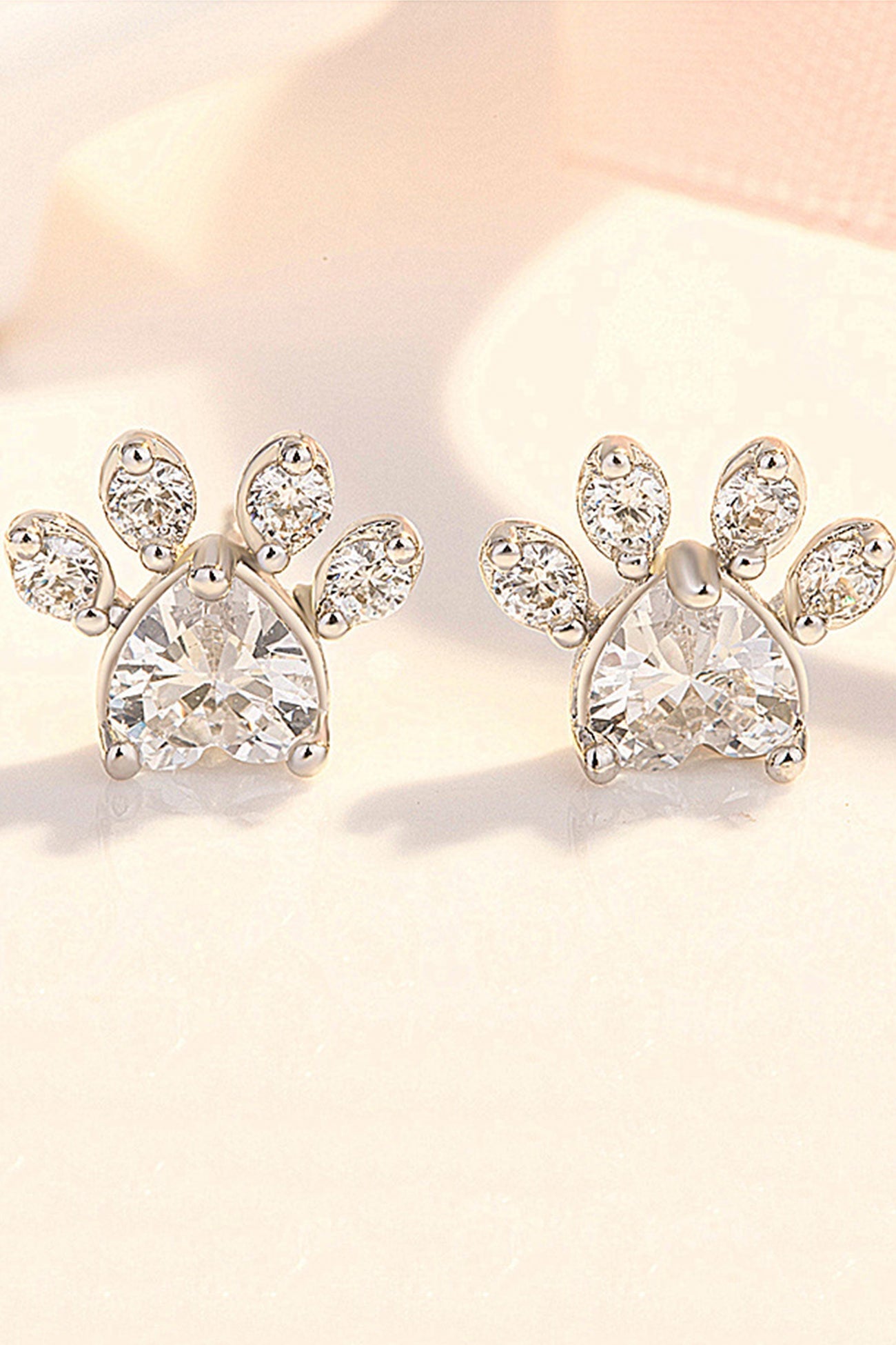 Rhinestone Footprint Shape Earrings