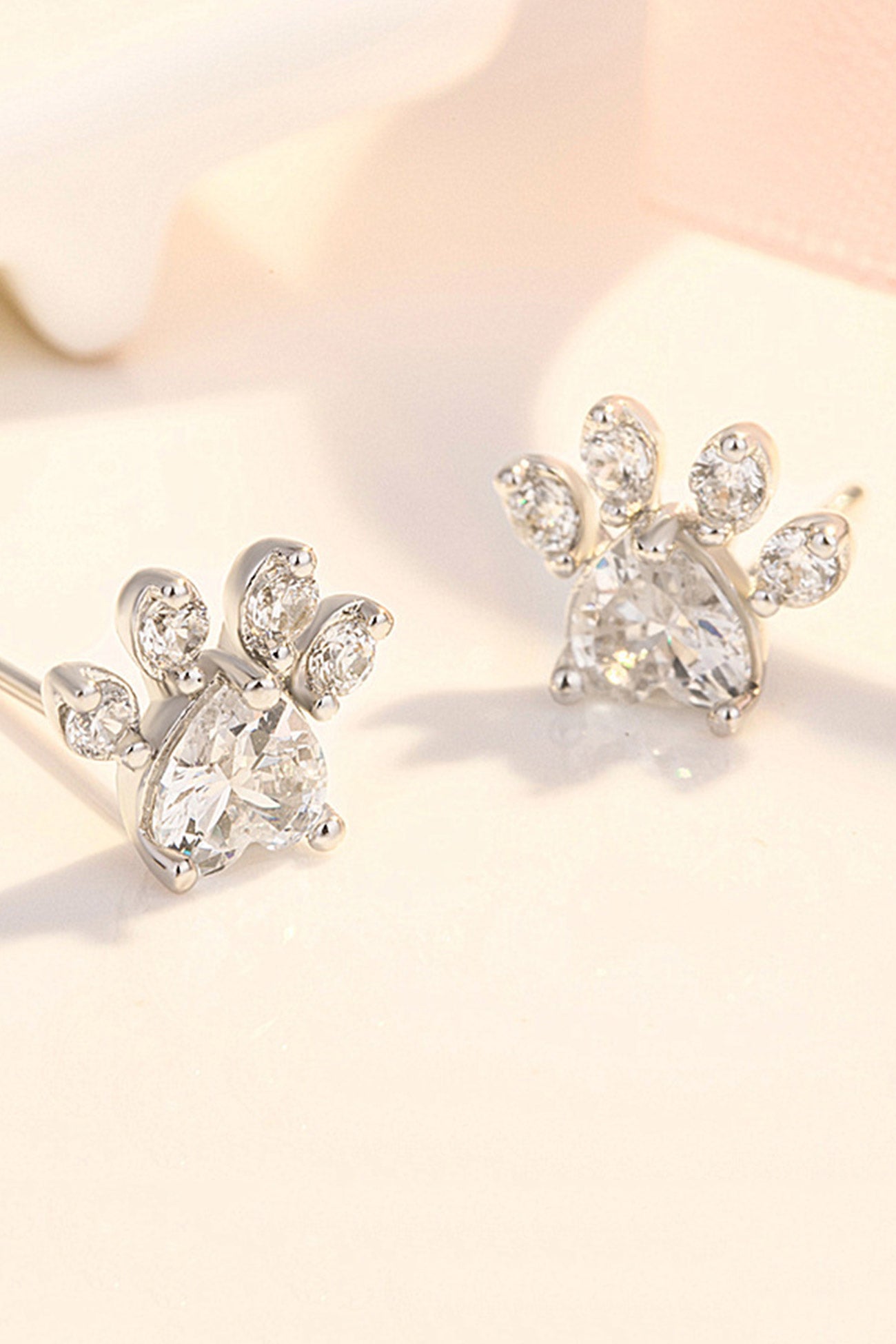 Rhinestone Footprint Shape Earrings