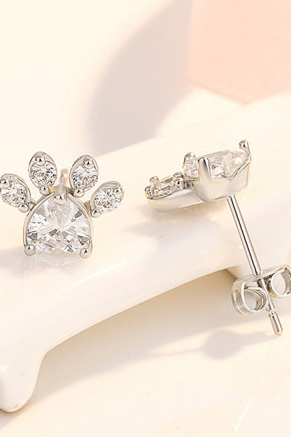 Rhinestone Footprint Shape Earrings