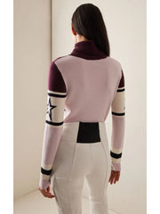 High Neck Geometric Sleeves Pullover