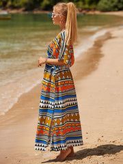 Geometry Lace Up Bikini Cover Up