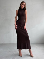 Women's Sleeveless Turtleneck Maxi Dress