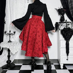 Pleated Bodice Antique Skirt red / S