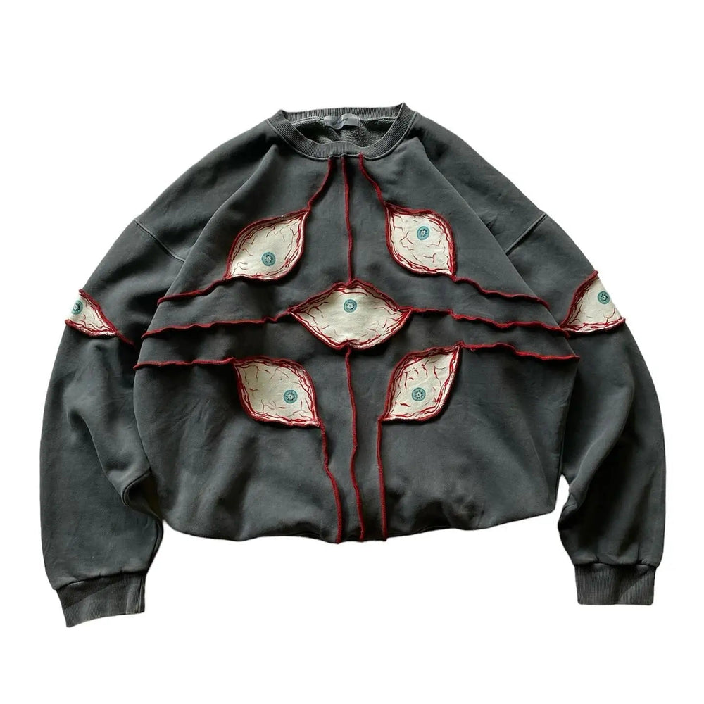 Dark Anime Visual Pullover Hoodie black3 / S
