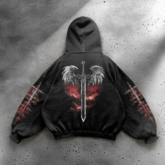 Harajuku Mysterious Printed Hoodie