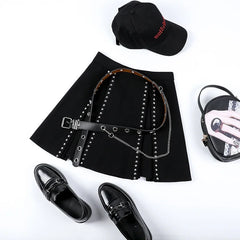 Punk Stud Retro Harajuku Skirt