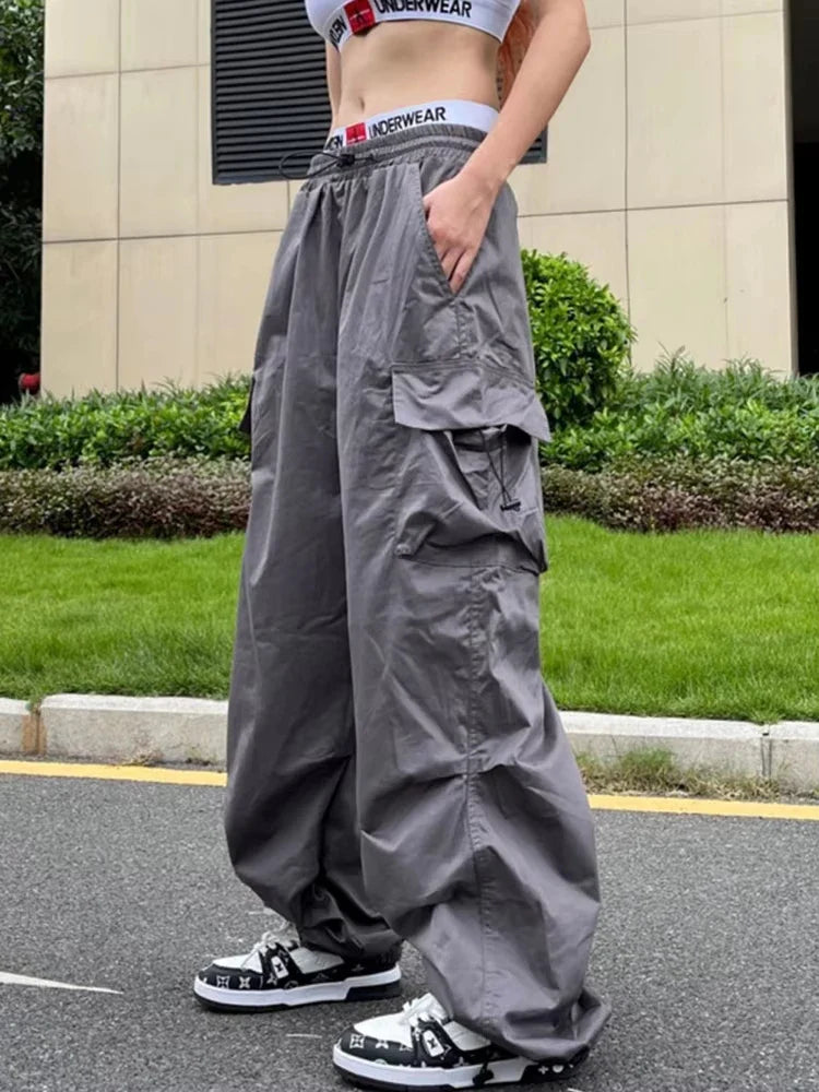 Y2K Gothic Parachute Dark Pant