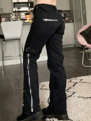 New Gloomy Punk Gothic Y2K Patchwork Pant