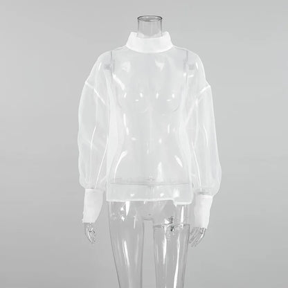 Mesh See-Through Long Sleeve Shirt