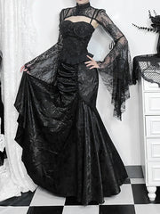 Splicing Uneven Skirt Black / XS