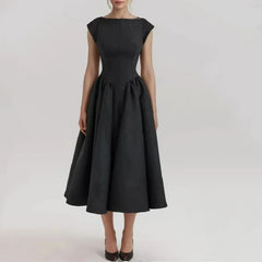 Short Sleeve Hollow Out Back Midi Dress