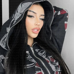 Dark Butterfly Skeleton Zip Jacket Black / M