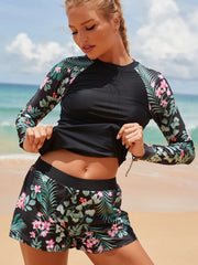 Long Sleeve Print Diving Suit Two Piece Set