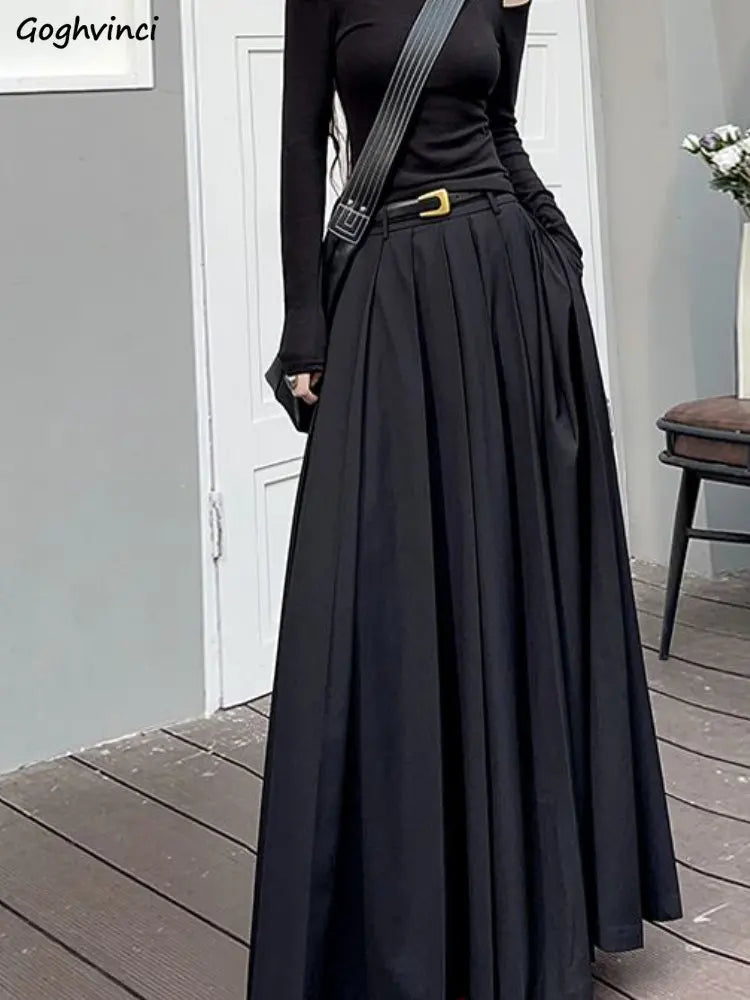 Pleated Extended Classic Skirt Blue / S