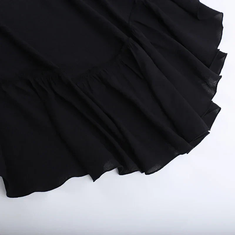 Steampunk Ruffle High Low Skirt