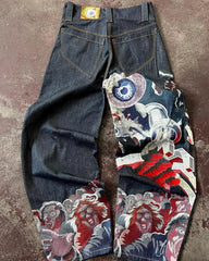 Y2K Gothic Streetwear Baggy Pant blue / S