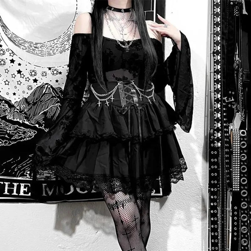 Drawstring Ruffle Fairycore Skirt