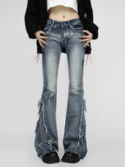 Dark Gothic Loose Flare Trouser Blue / S
