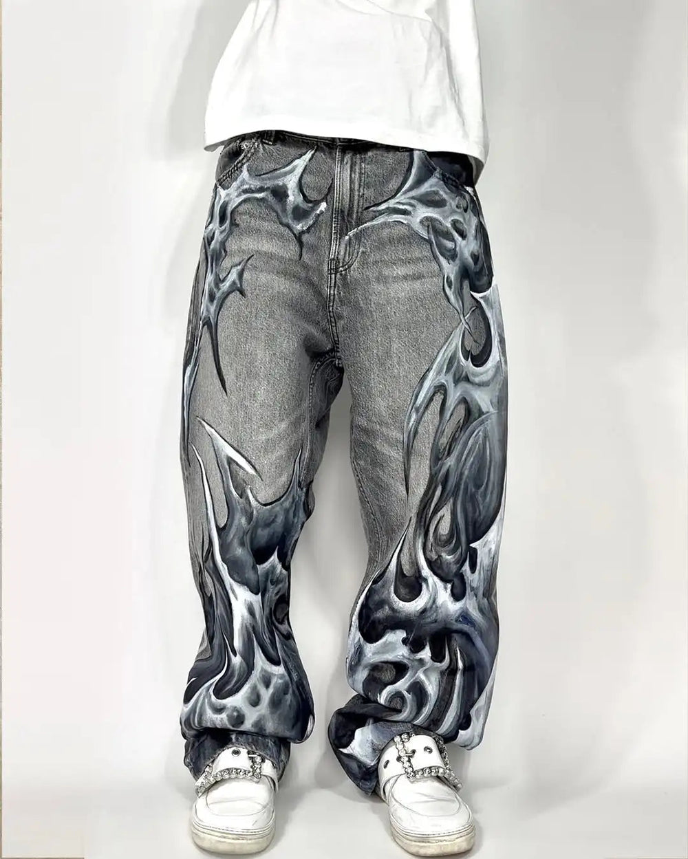 Scary Gothic Weep Bloody Denim Pant