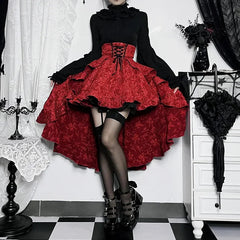 Pleated Bodice Antique Skirt red / S