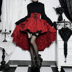 Shirring Pleated Corset Vintage Skirt