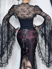 Dark Vintage Transparent Blouse