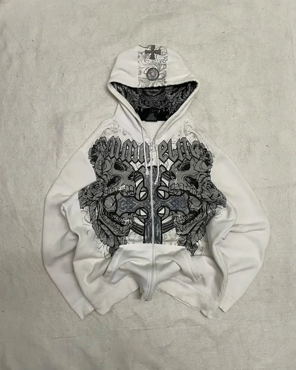 Distress Road Medieval Zip Hoodie gray / S
