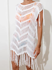 Knitted Tassel Bikini Cover Up