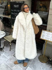 Winter Fur Feather Overcoat  Loose Streetwear Jacket