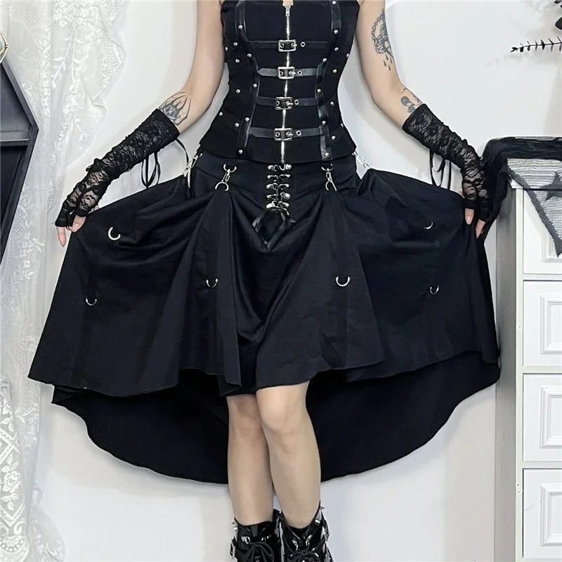 Acubi Black Swing A-line Skirt black / XS