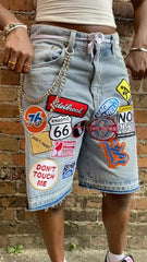 Beloved Stitched Denim Short blue / S