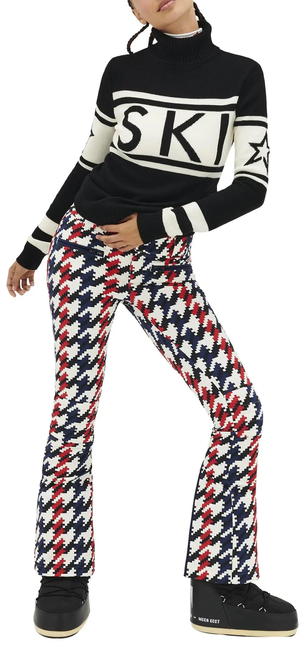 High Neck Geometric Sleeves Pullover