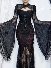 Dark Vintage Transparent Blouse