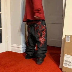 Y2K Dark Embroidered Cleaning Pant